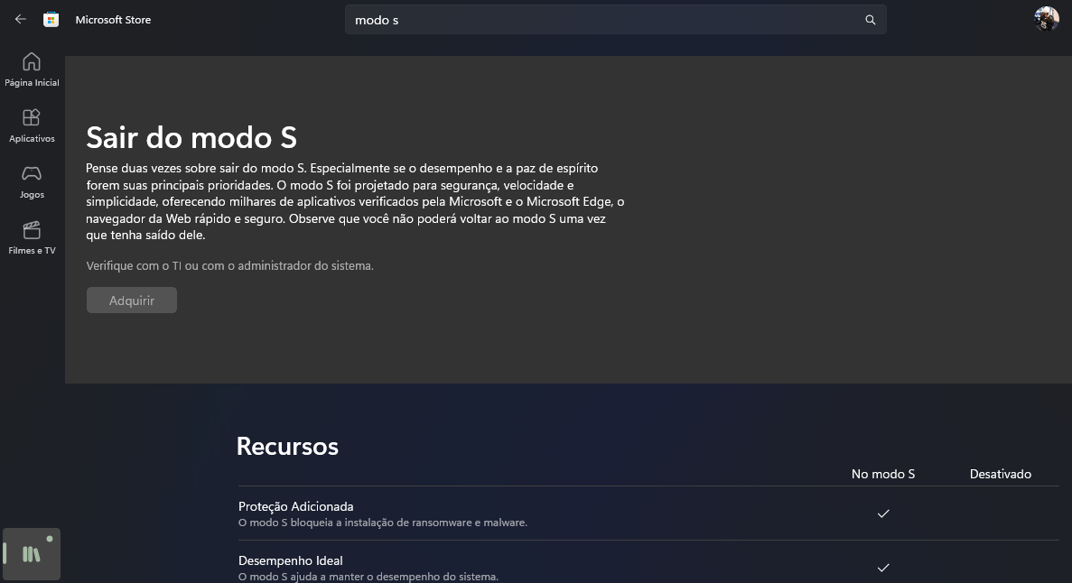 Como desabilito o modo S no Windows 11 home? - Microsoft Community