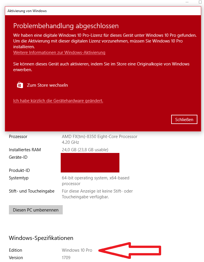 Win 10 Aktivierung Probleme