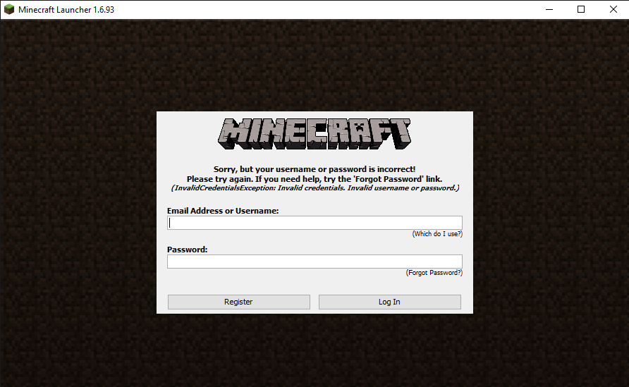 Can't log into minecraft account. Please help if possible.