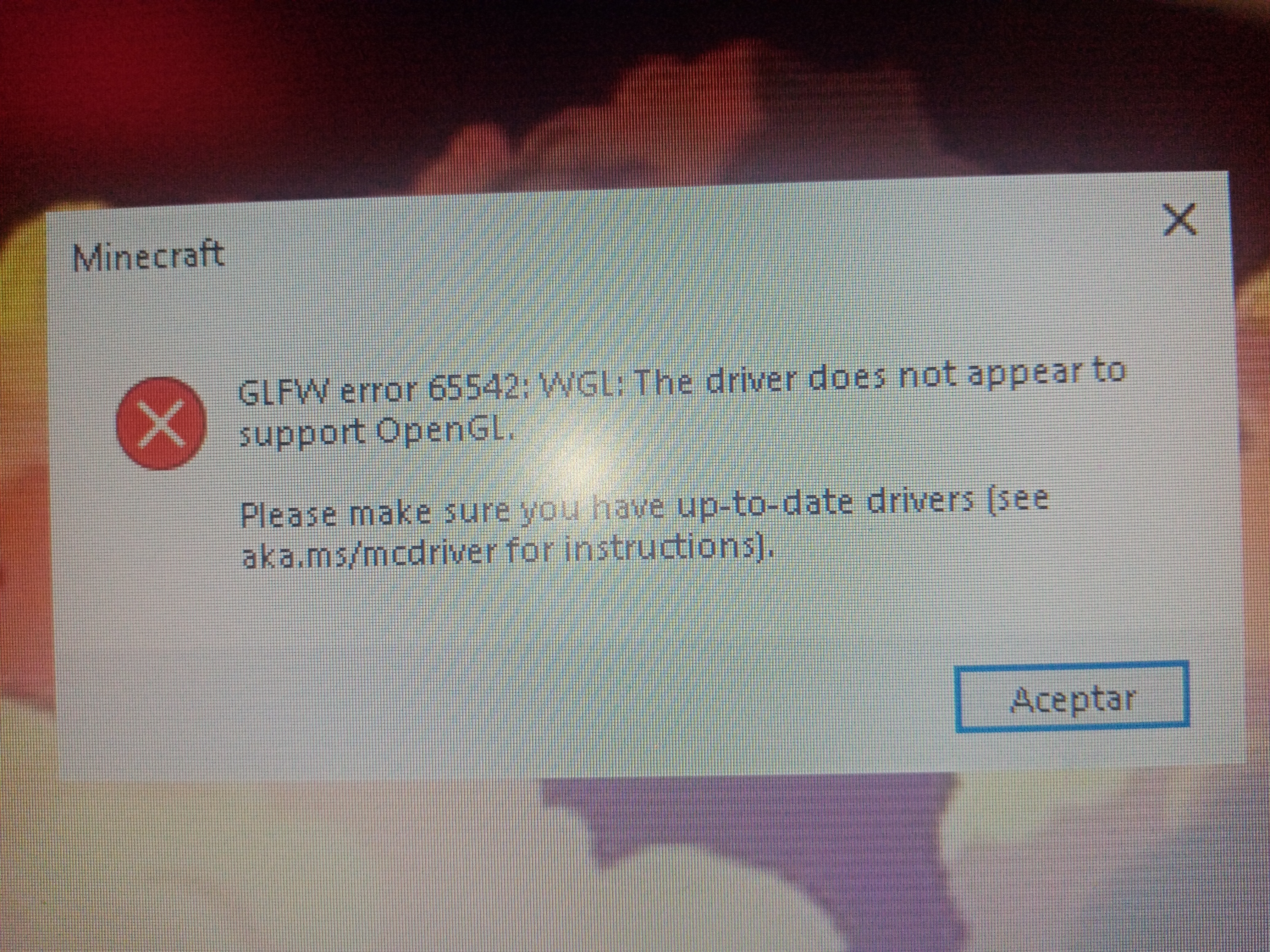 Problemas Al Iniciar Minecraft Glfw Error Wgl The Microsoft Community