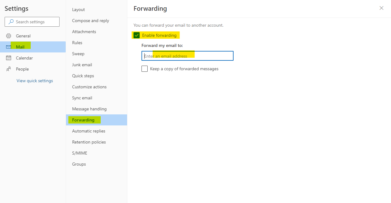 How Can I Set Up Automatic Email Forwarding? - Microsoft Community