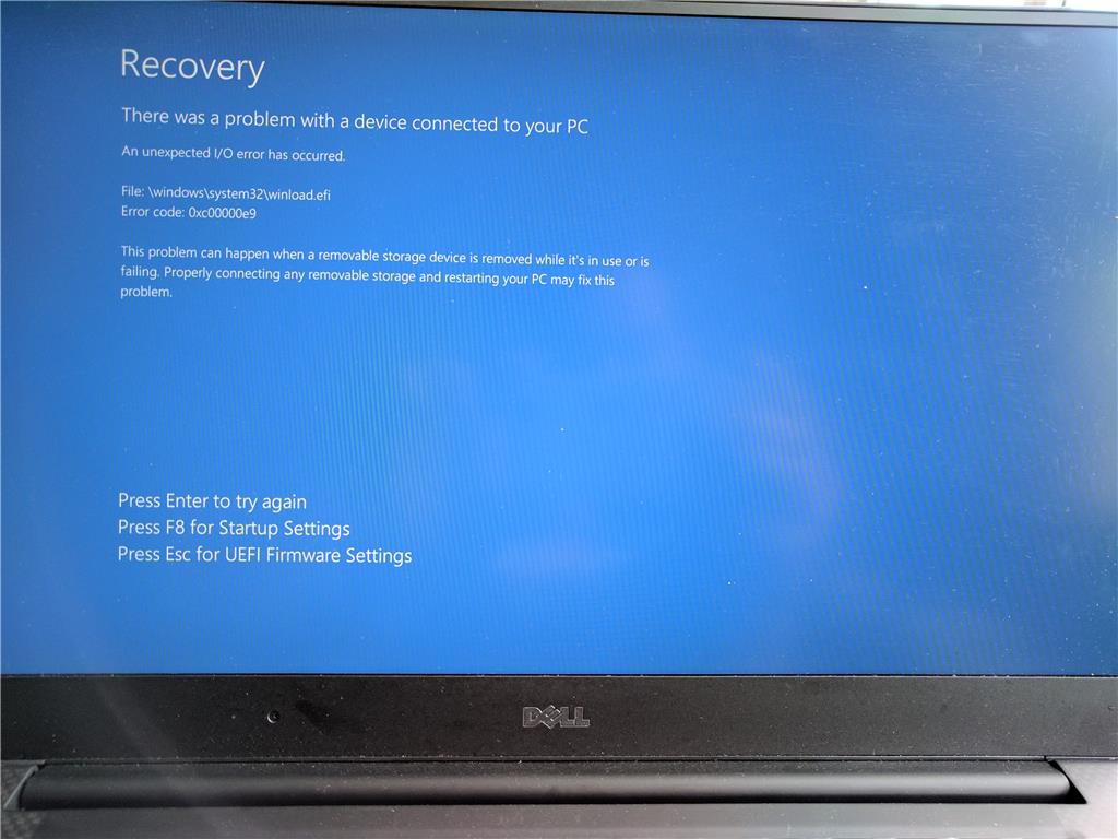 Bsod On Startup With Code 0xce9 With Dell Xps 15 9560 Microsoft Community