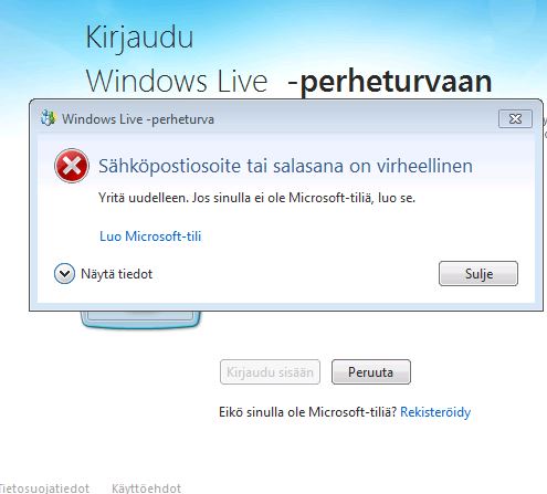 Perheturvaan kirjautuminen ei onnistu - Microsoft Community