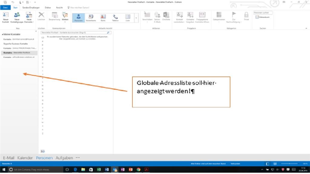 office 2010 globales adressbuch