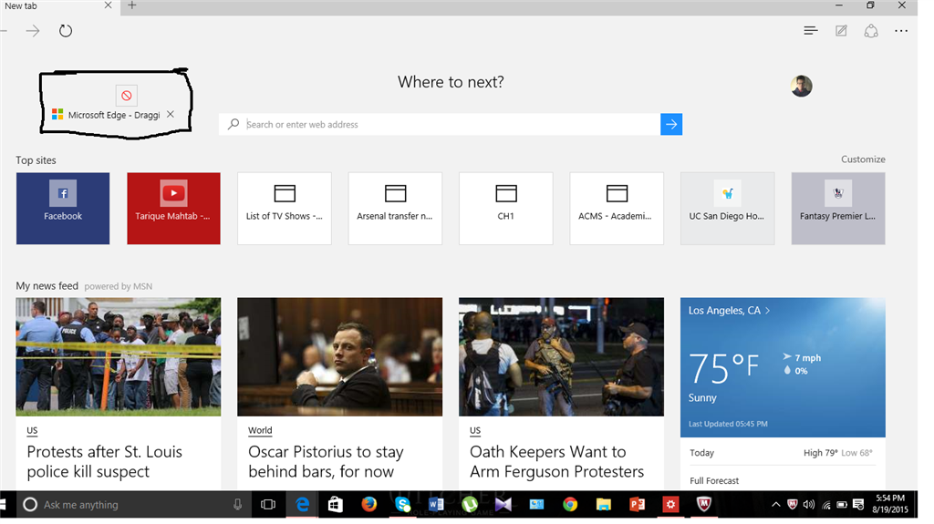 Microsoft Edge - Dragging New Tab to a Second Screen - Microsoft Community