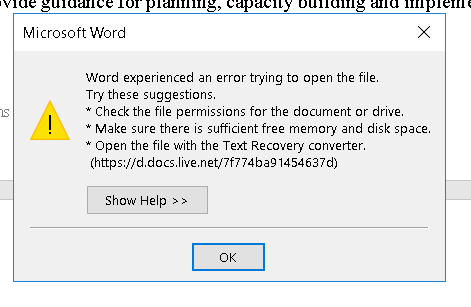 Microsoft Text Recovery Converter