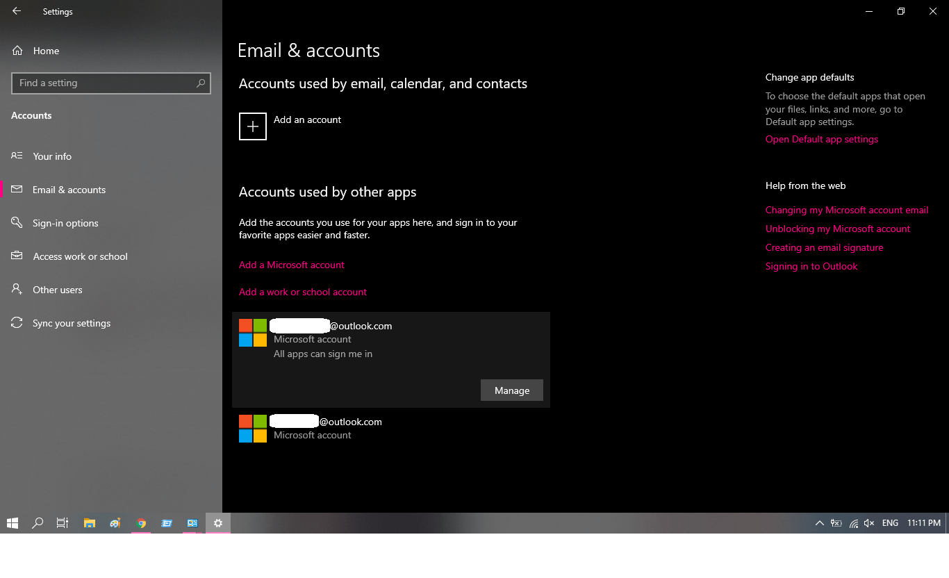 No Remove button for Microsoft Account in Windows 11/10