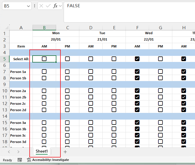 Creating 'Select All' Checkboxes using Macros in Excel - Microsoft ... image.