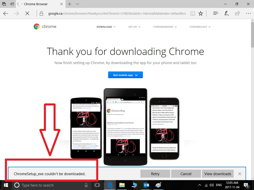 Chrome setup exe заблокирована