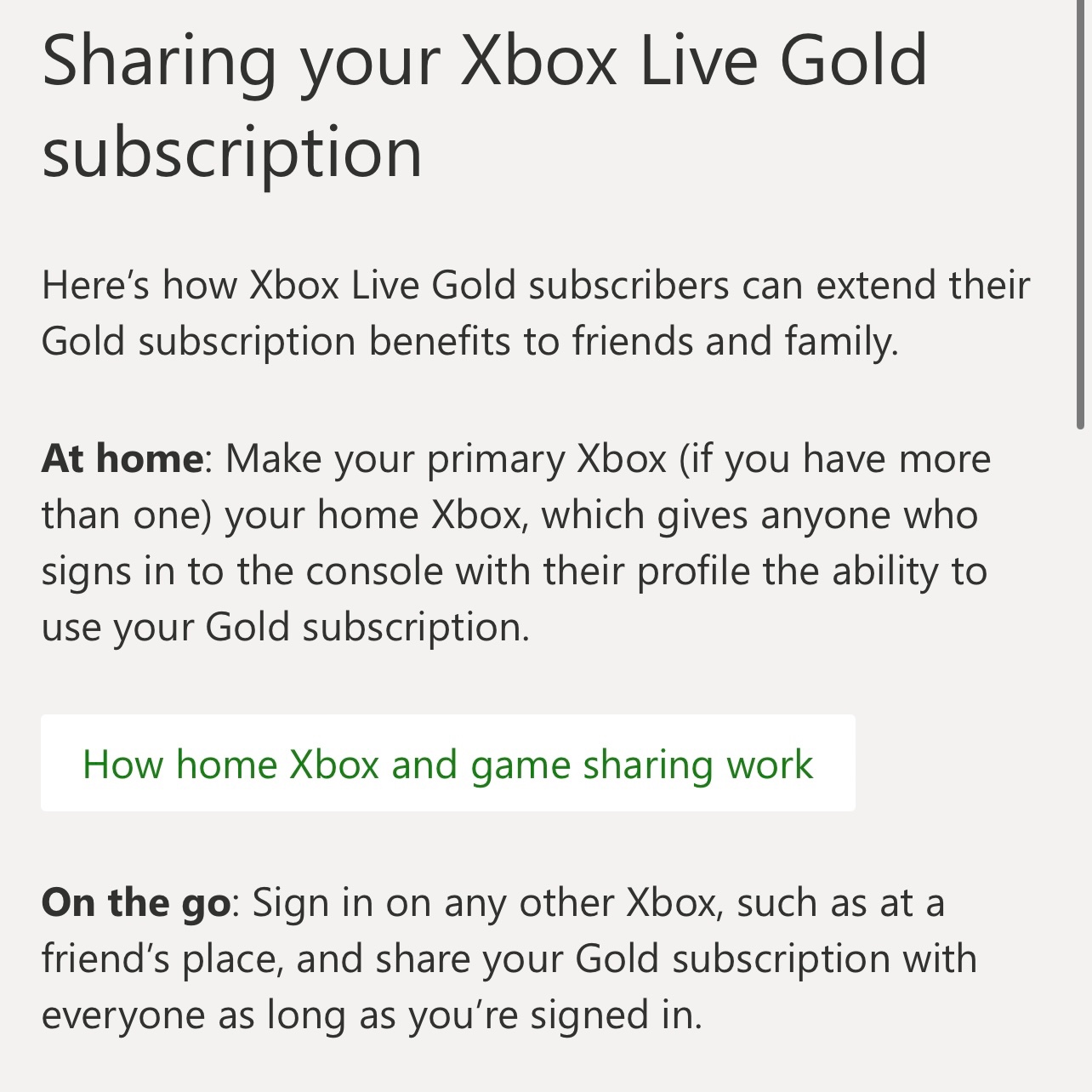 Sharing xbox deals gold with family