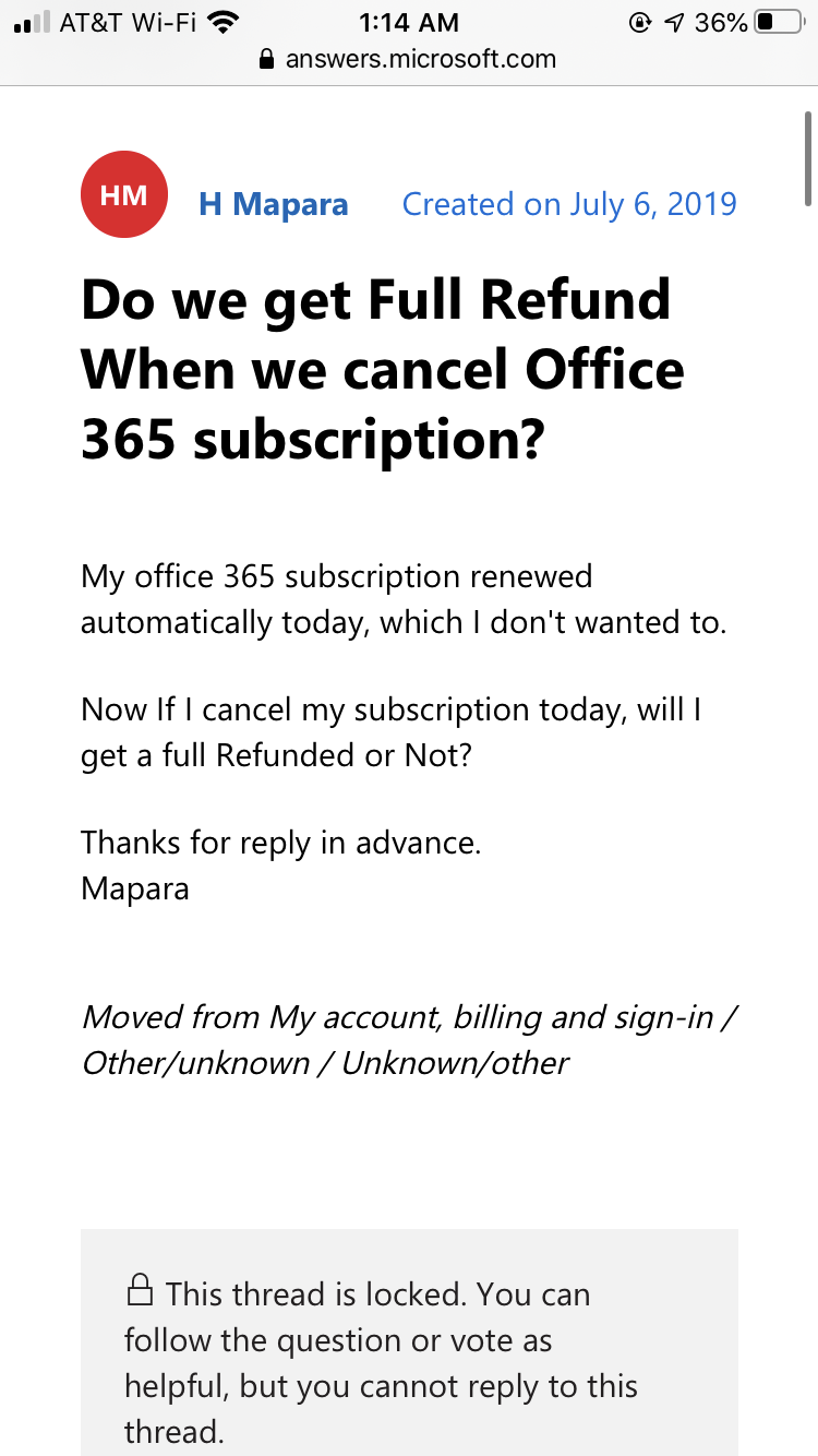 Microsoft Office Refund Request - Microsoft Community