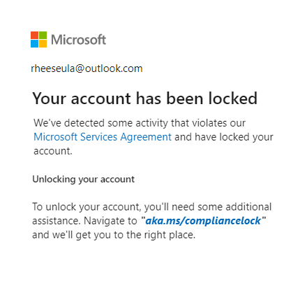 Microsoft Account Locked (Compliance Lock) - Microsoft Community