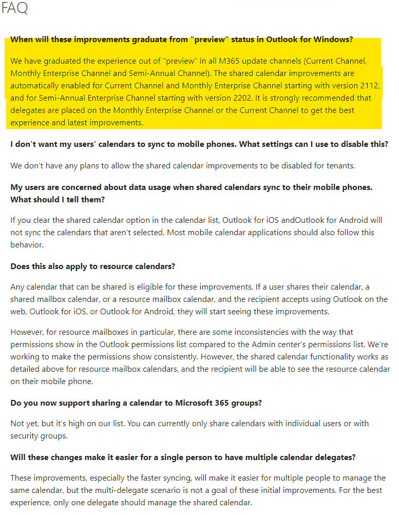 Shared Calendar Improvements and access rights level Microsoft Community