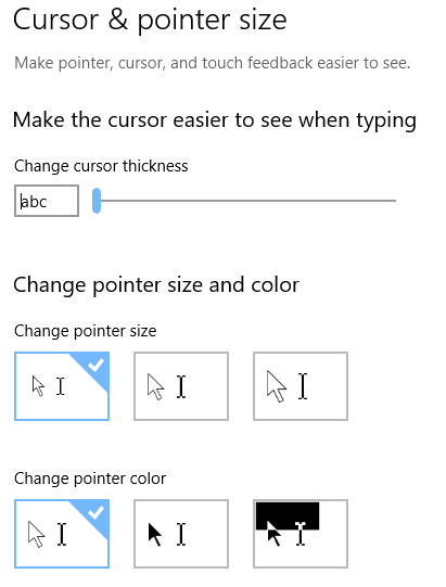 How to change the mouse pointer size, color, and thickness