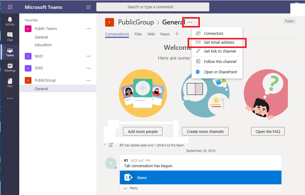 How do I send a file to a Microsoft Teams team, if I am not a member ...