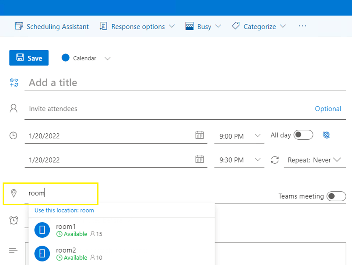 Cannot see my rooms in room finder on web Outlook or outlook app ...