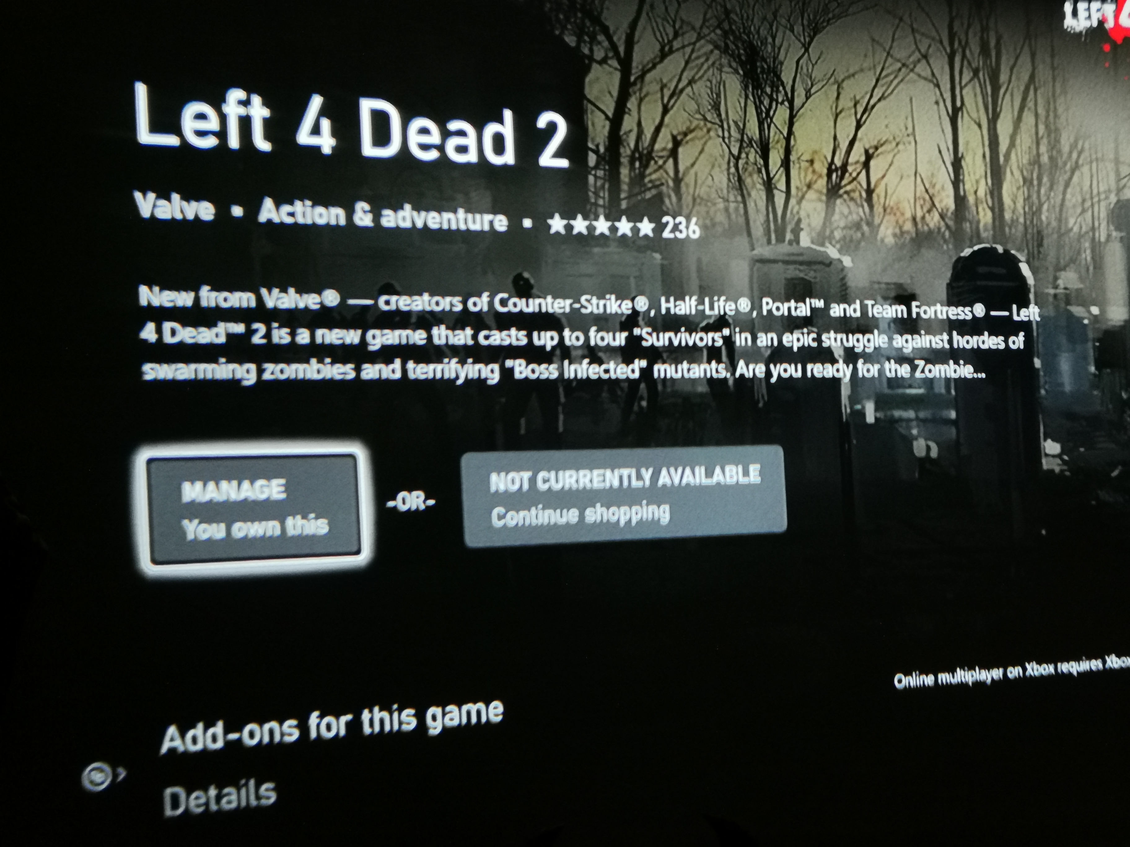 Left dead 2 digital won't launch on Xbox one - Microsoft Community