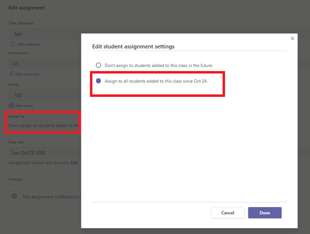 how to view older assignments in microsoft teams