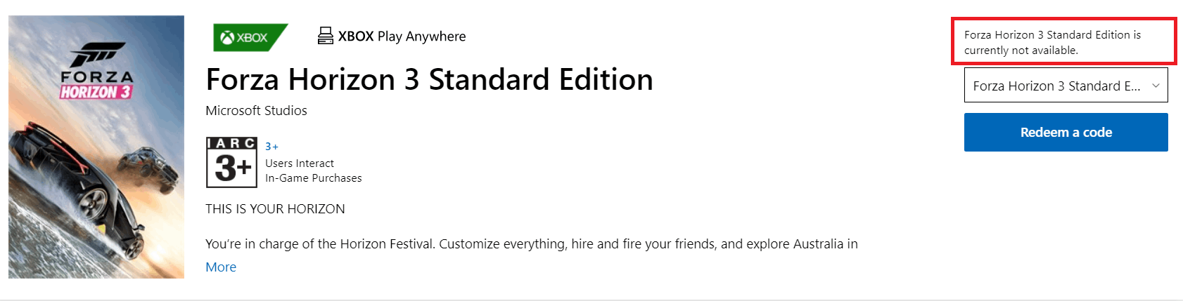 The promise of the developers of Forza Horizon 3, which is not