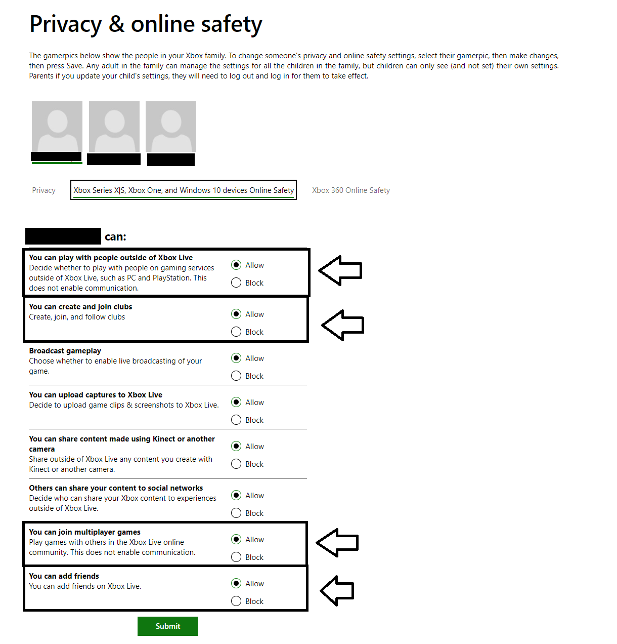 You cannot play online multiplayer because of how your account is set -  Microsoft Community