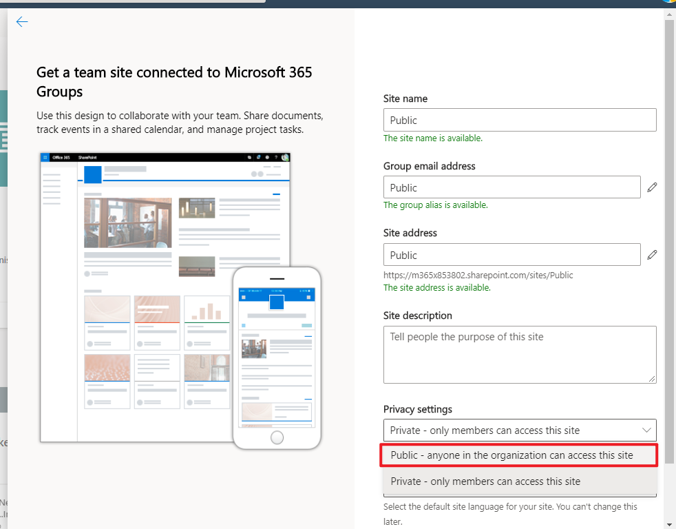 Change the sharing settings for a site - SharePoint in Microsoft