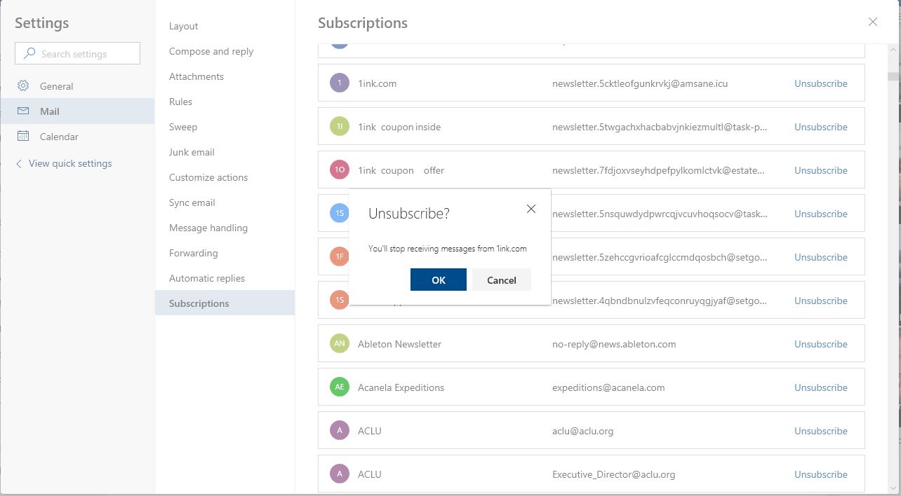 Removing Unwanted Subscriptions From My Outlook.com Account - Microsoft ...