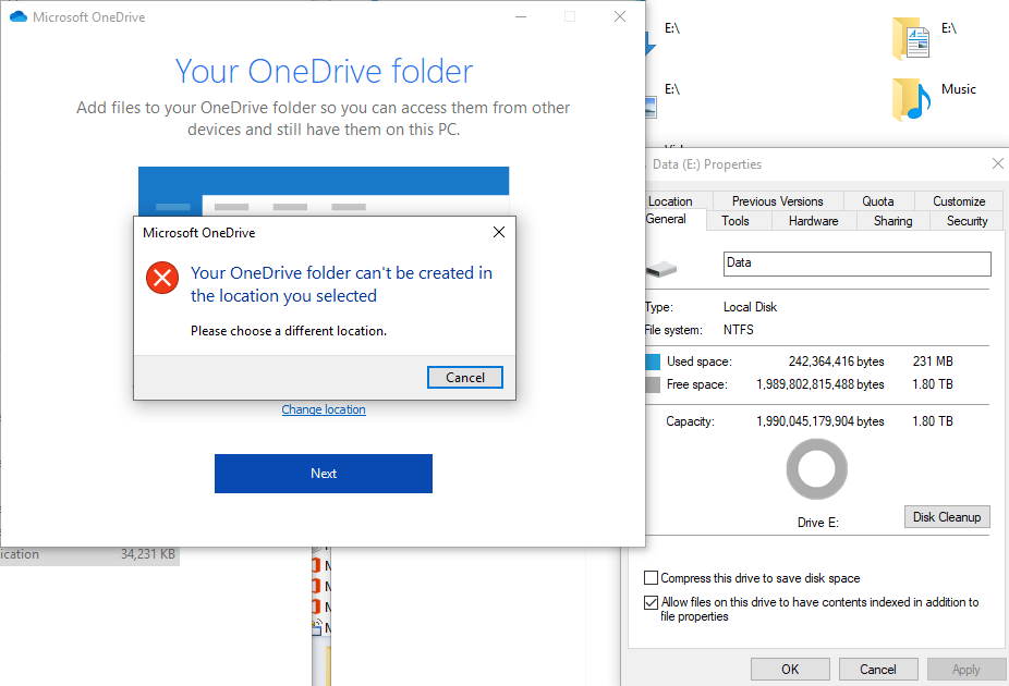 One Drive Error Your Onedrive Folder Can T Be Created In The Microsoft Community