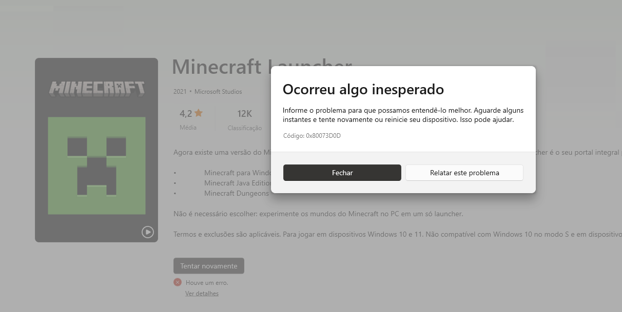 minecraft bedrock não aparece para baixar no meu launcher - Microsoft  Community