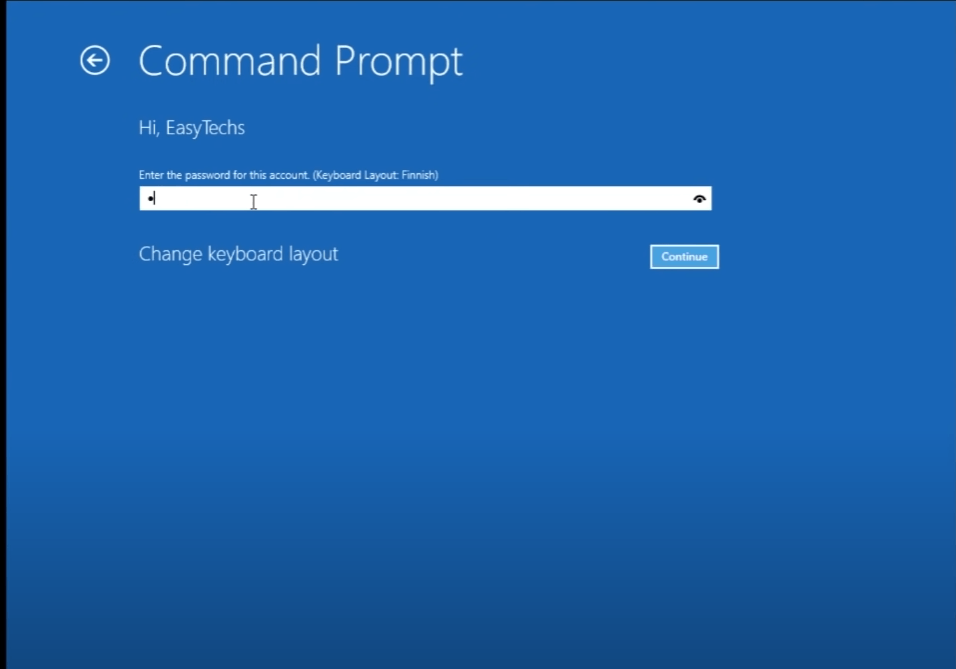 Reset Windows 10 Local Admin Password with Command Prompt