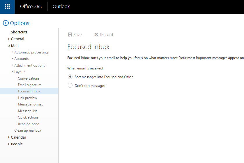 focused inbox outlook mac