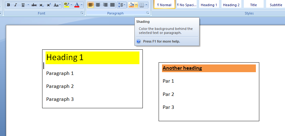 MS Publisher 2007 - How to set background colour only for selected -  Microsoft Community