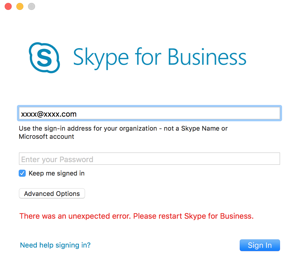 Skype Not Sent Error