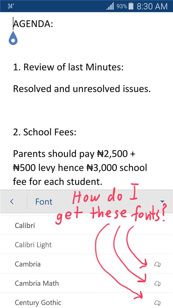 How To Add Fonts To Microsoft Word For Android Microsoft Community