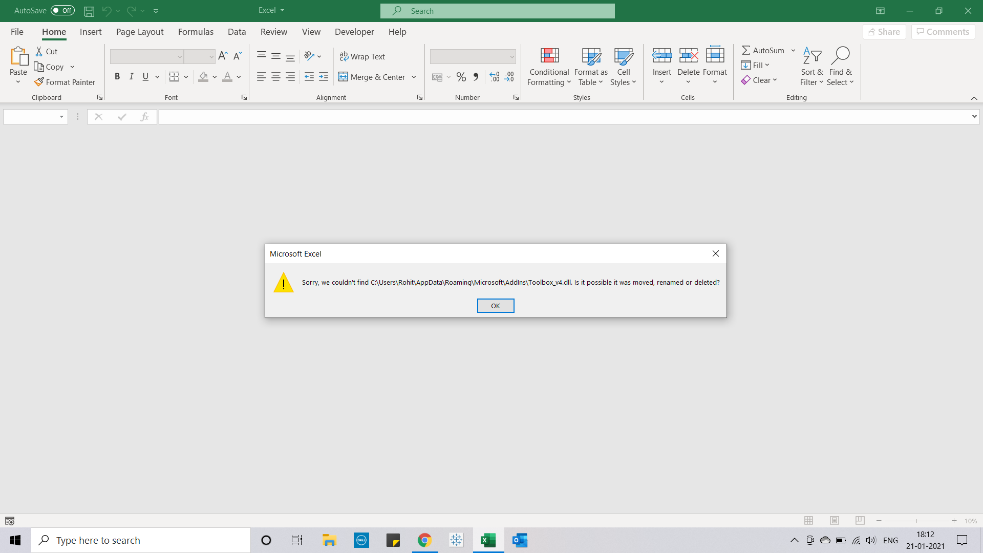 Error While Opening Excel Microsoft Community 1878