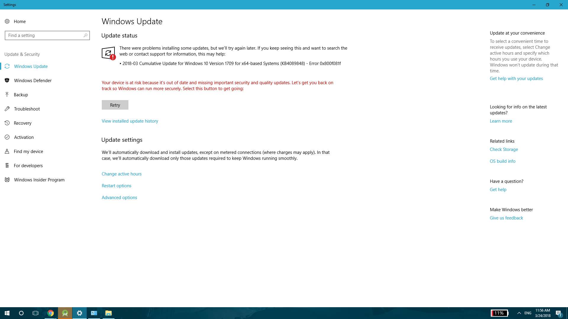 WIndows 10 Update Error 0x800f081f - Microsoft Community