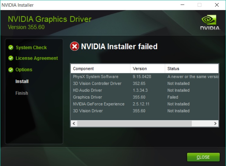 Не устанавливается NVIDIA Geforce Experience