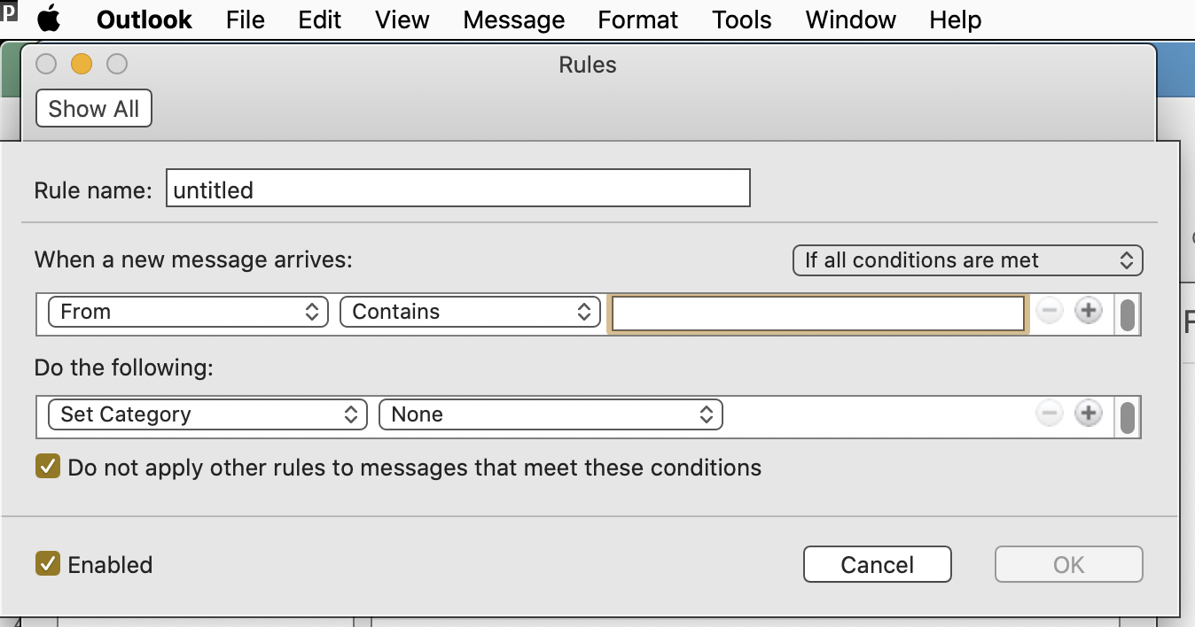 Outlook conditional formatting tips