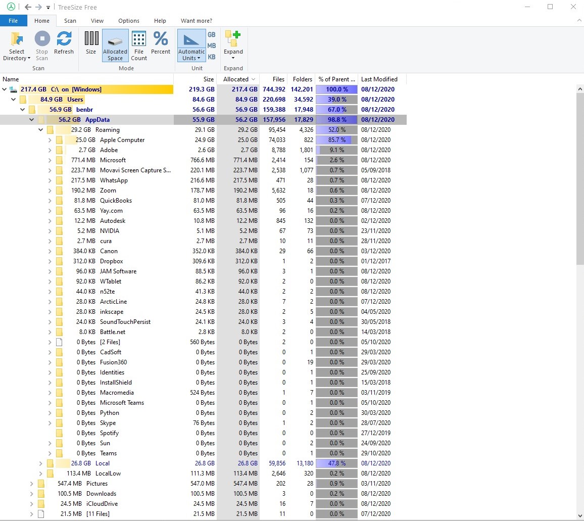 Appdata Is Eating My C Drive Microsoft Community