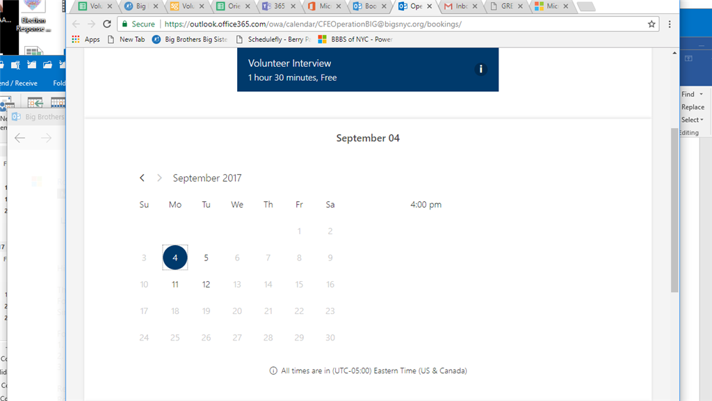 Microsoft Bookings sharing the bookings calendar through Outlook