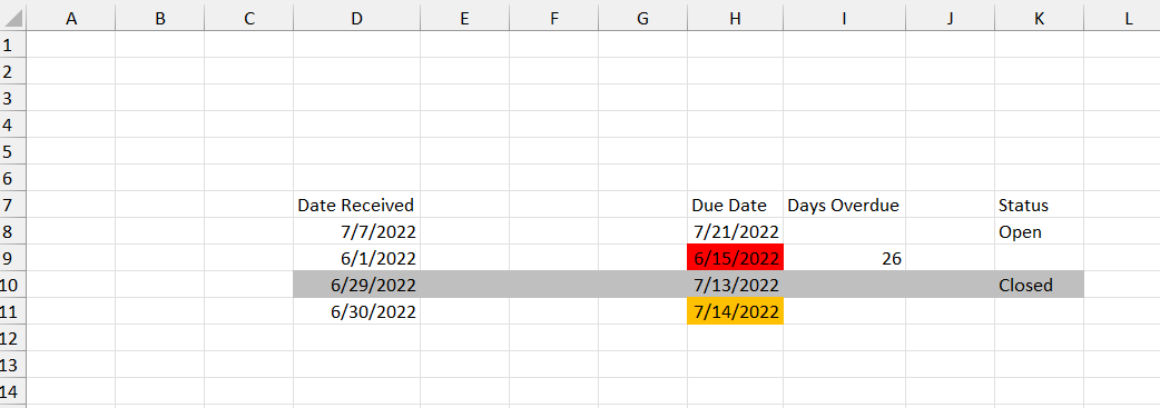 Conditional Formatting Help For Due Overdue And Empty Cells Microsoft Community 3393