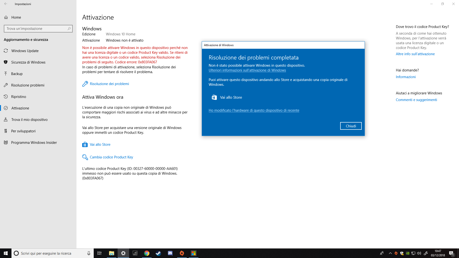 GUIDA  Come attivare Windows 10 tramite licenza 