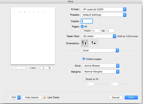 Scale the sheet size for printing - Microsoft Support