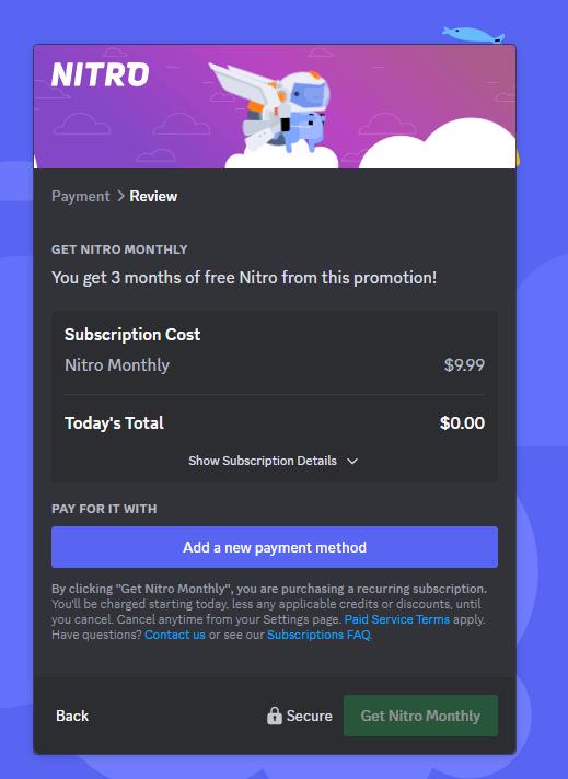 Microsoft store on sale discord nitro