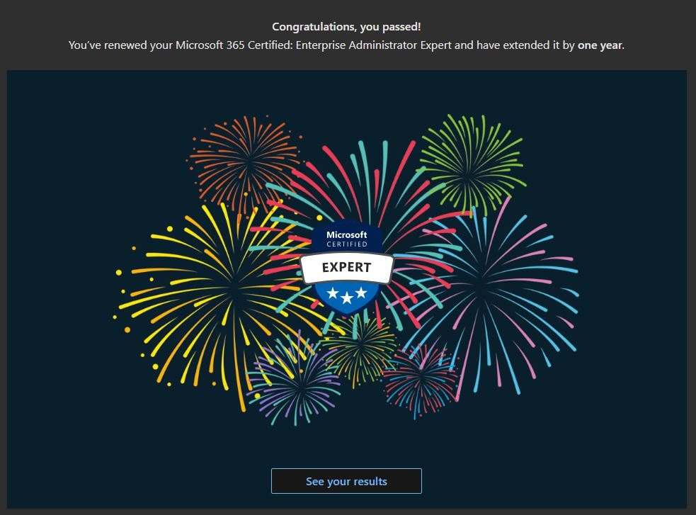 I Passed The Assessment To Renew The Microsoft 365 Certified ...