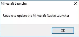 technical issues - Minecraft gives 'Unable to update the Minecraft