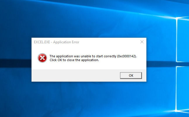 The application was unable to start correctly 0xc0000142. Click OK