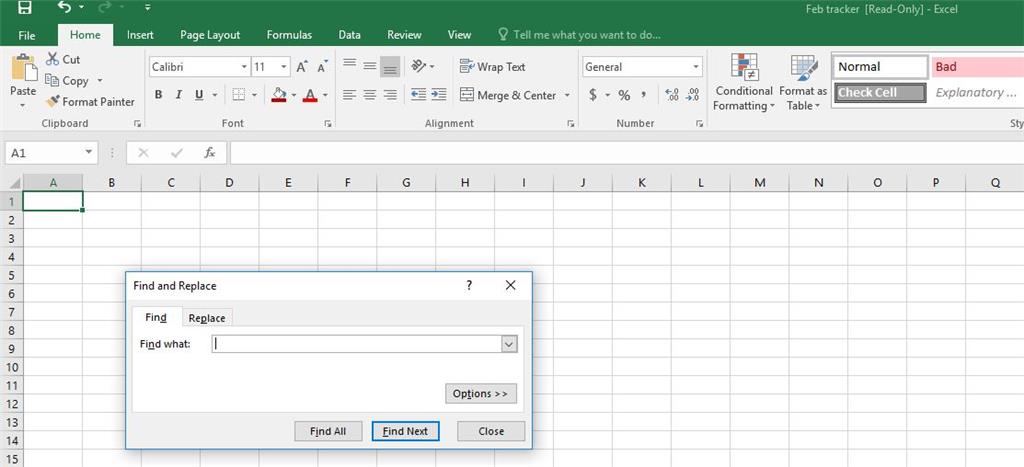 Excel 2016 - Search function Pop Up - separate window when using Alt ...