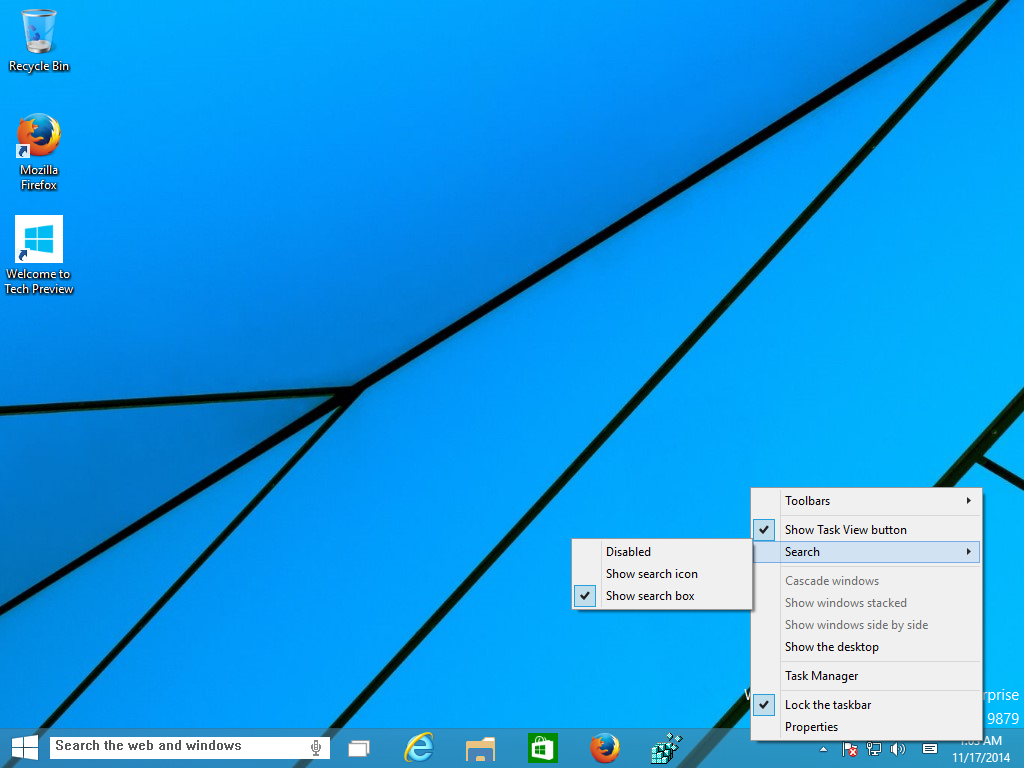 Serach Bar Missing In Taskbar - Microsoft Community