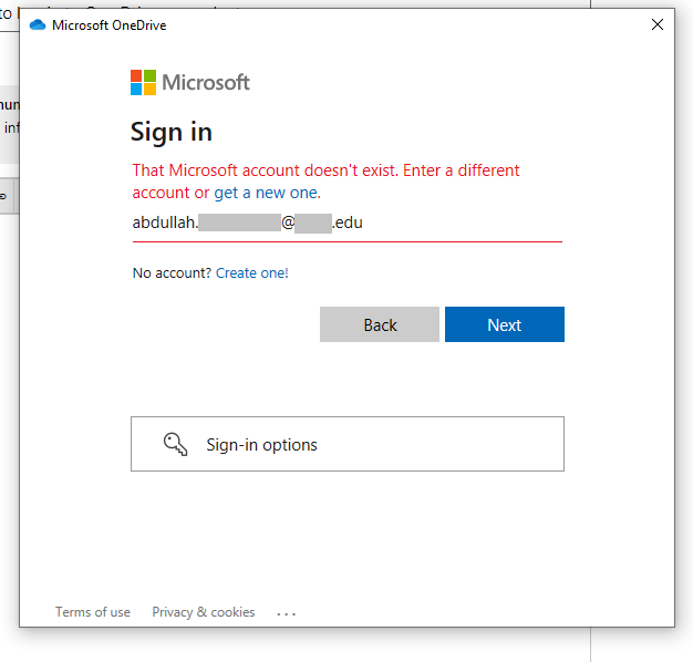 Microsoft Account Doesn't Exist Error -- Trying To Use My School ...