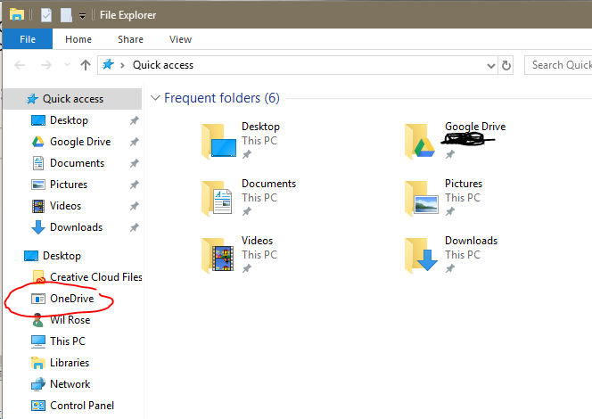 Cannot remove OneDrive shortcut from the Windows Explorer